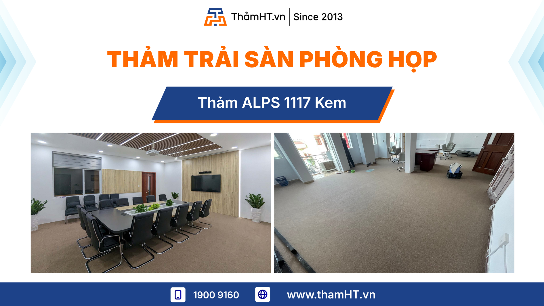 Thảm trải sàn phòng họp - Thảm ALPS 1117 Kem - Sắc trung tính cho phòng họp sang trọng