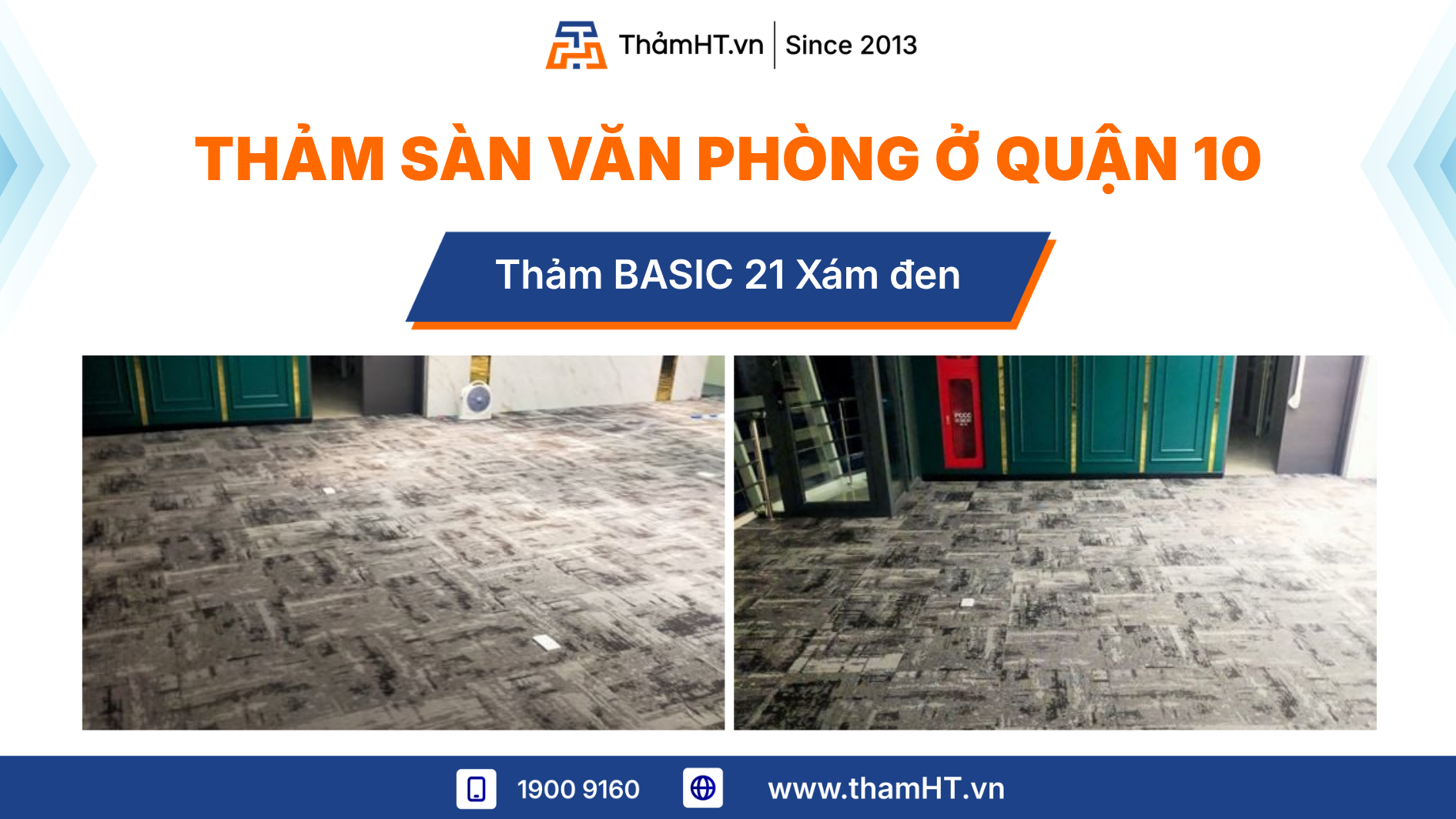 Thảm trải sàn văn phòng diện tích 150m2 - Thảm BASIC 21 Xám đen - Tạo không gian làm việc vừa cổ điển vừa huyền bí