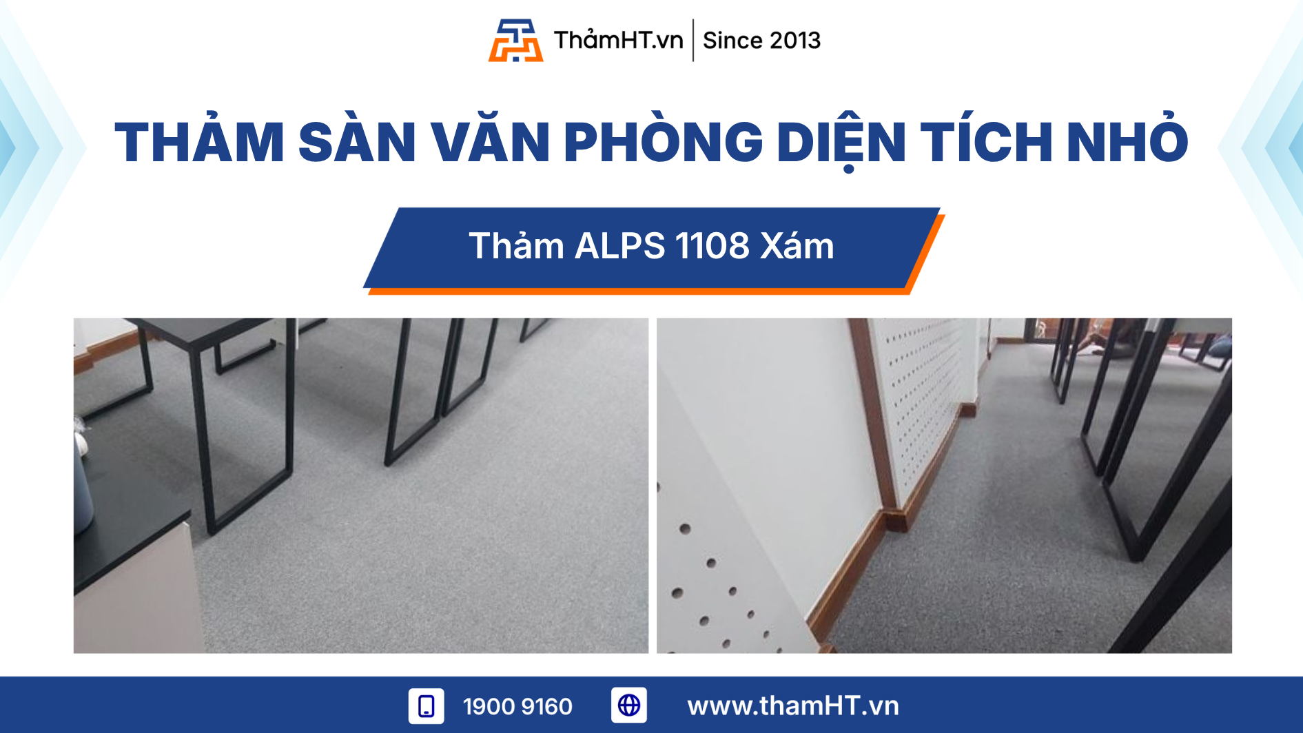 Thảm trải sàn văn phòng nhỏ - Thảm ALPS 1108 Xám - 