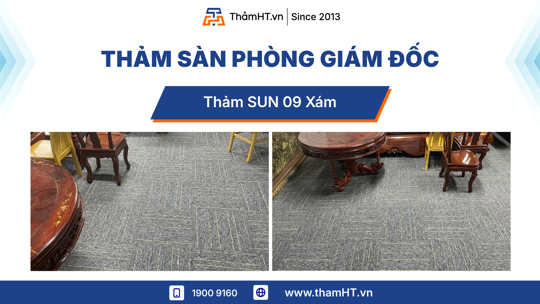 Thảm trải sàn Phòng giám đốc - Thảm SUN 09 Xám - Khẳng định vị thế người dẫn đầu