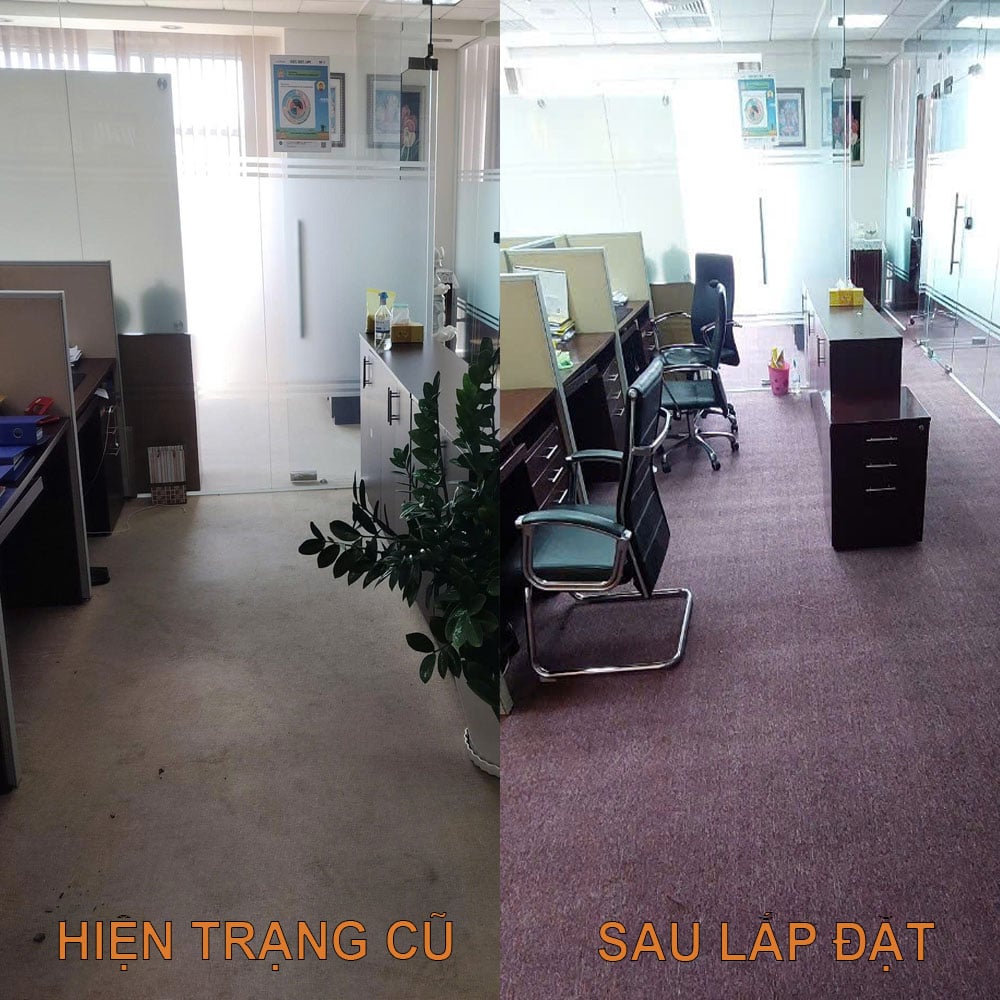 Công trình thay thảm văn phòng tại Công ty Quản lý BĐS Phượng Long - ThamHT.vn