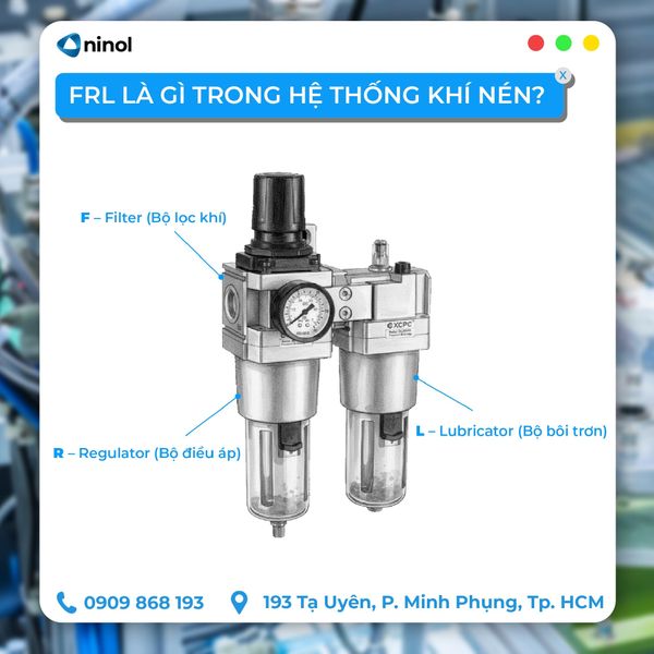 Tại sao cần bộ lọc – điều áp – bôi trơn (FRL) trong hệ thống khí nén?