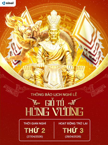 THÔNG BÁO LỊCH NGHỈ LỄ GIỖ TỔ HÙNG VƯƠNG