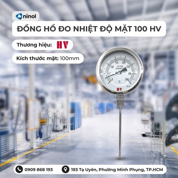 Đồng Hồ Đo Nhiệt Độ Mặt 100 HV Chân Đứng