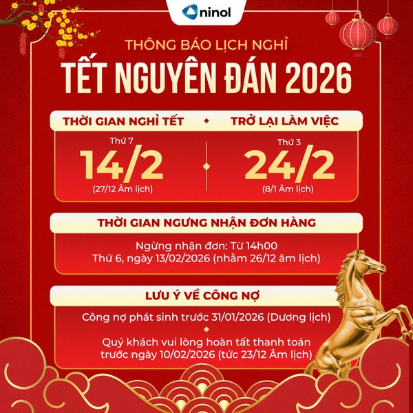 THÔNG BÁO LỊCH NGHỈ TẾT NGUYÊN ĐÁN BÍNH NGỌ 2026