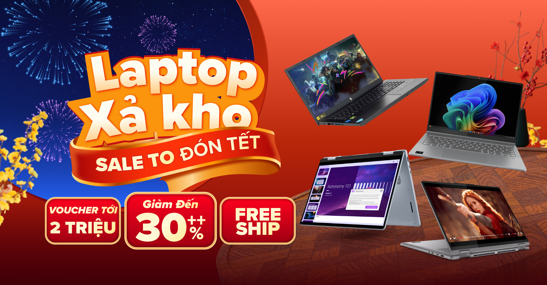 Laptop Xả Kho - Sale To Đón Tết: Giảm 30% + Quà 3.3 Triệu | Máy Tính Nguyên Thành Ninh Bình