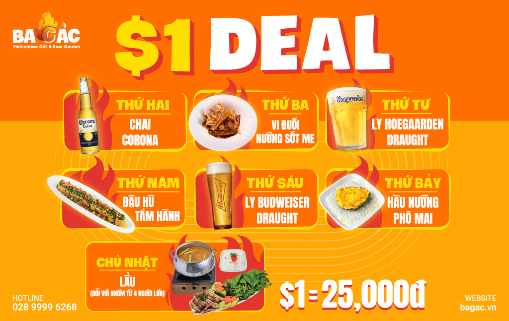 [$1 DEAL] BA GÁC TUNG DEAL HOT MỖI NGÀY TRONG TUẦN