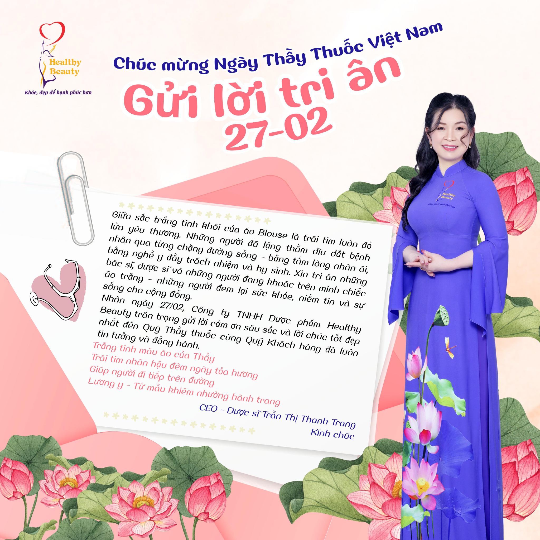HEALTHY BEAUTY - CHÚC MỪNG NGÀY THẦY THUỐC VIỆT NAM 27/02