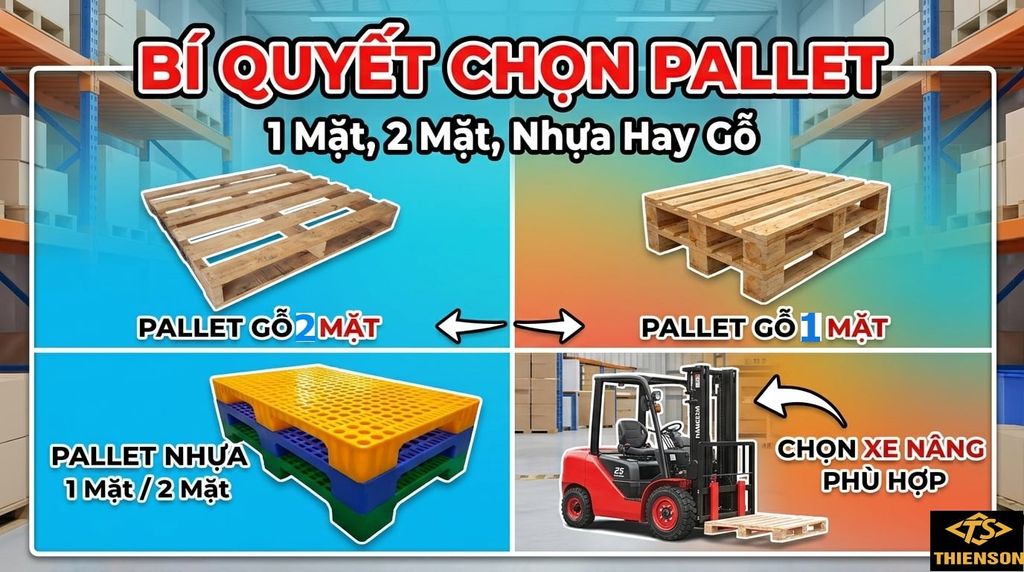 Pallet 1 Mặt, 2 Mặt, Nhựa, Gỗ: Cách Chọn Chuẩn Cho Kho Hàng Doanh nghiệp.