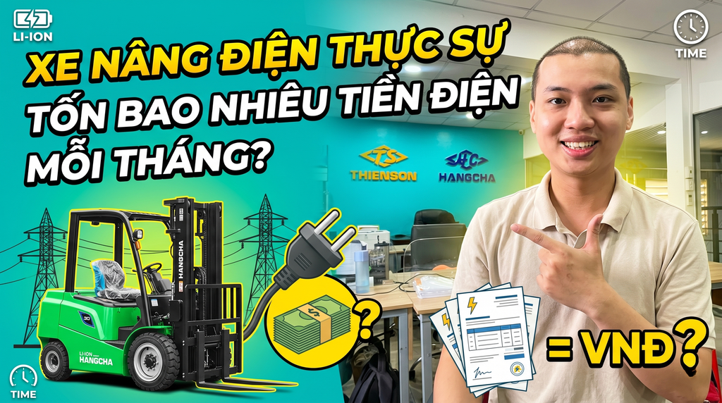 Xe nâng điện thực sự tốn bao nhiêu tiền điện mỗi tháng?