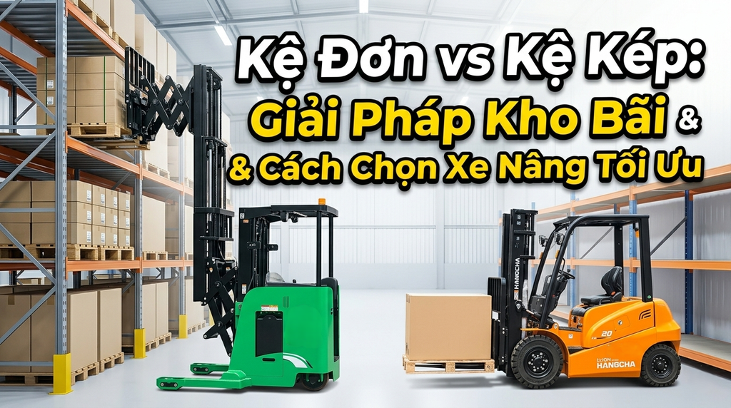 Kệ Đơn vs Kệ Kép: Giải Pháp Kho Bãi & Cách Chọn Xe Nâng Tối Ưu