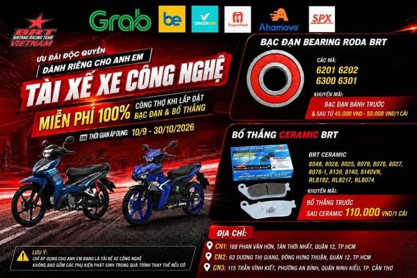 🔥 BRT VIỆT NAM ƯU ĐÃI ĐẶC BIỆT DÀNH RIÊNG CHO TÀI XẾ XE CÔNG NGHỆ 🔥