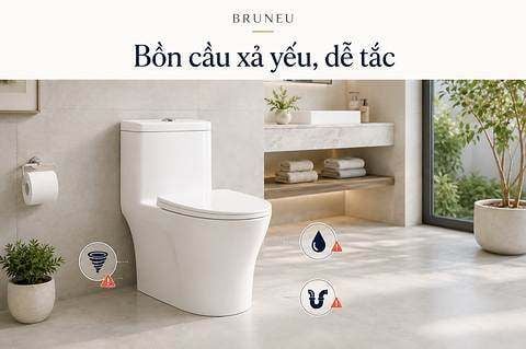 Bồn cầu xả yếu, dễ tắc do đâu? Cách chọn để hạn chế sự cố