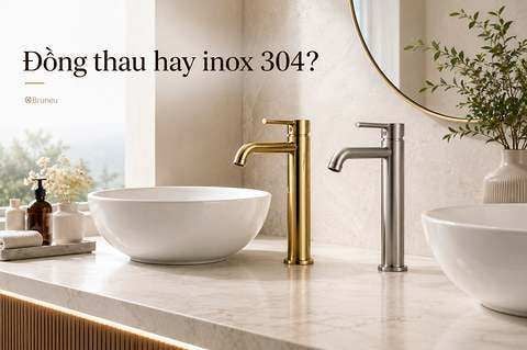 Vòi lavabo bằng đồng thau hay inox 304: Loại nào bền hơn?