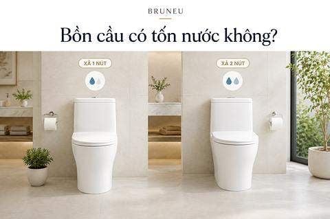 Bồn cầu liền khối có tốn nước không? Nên chọn một nút hay hai nút?