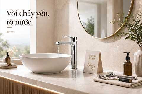 Vòi lavabo chảy yếu, nhỏ giọt hoặc rò nước do đâu? Cách xử lý