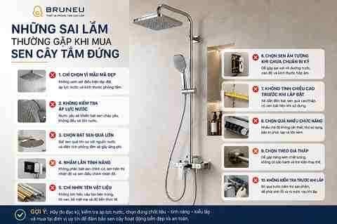 Những sai lầm thường gặp khi mua sen cây tắm đứng