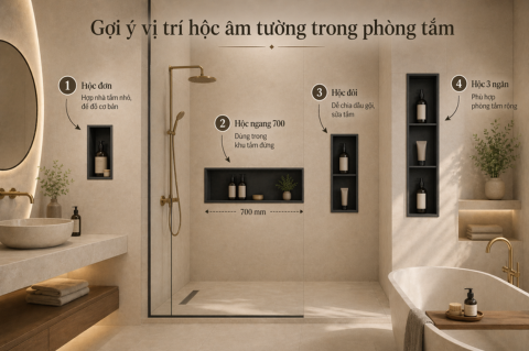 Hộc âm tường 1 ngăn, 2 ngăn hay 3 ngăn tiện hơn?