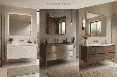 Top mẫu tủ chậu lavabo đáng mua cho phòng tắm hiện đại