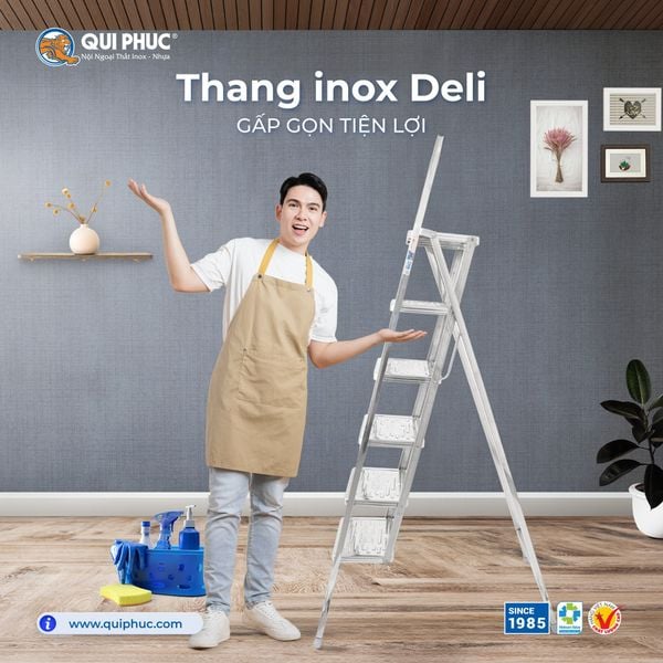 Thang Inox Deli, Gấp Gọn Tiện Lợi