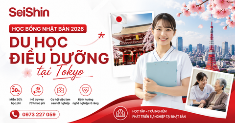 HỌC BỔNG NHẬT BẢN 2026: DU HỌC ĐIỀU DƯỠNG TẠI TOKYO