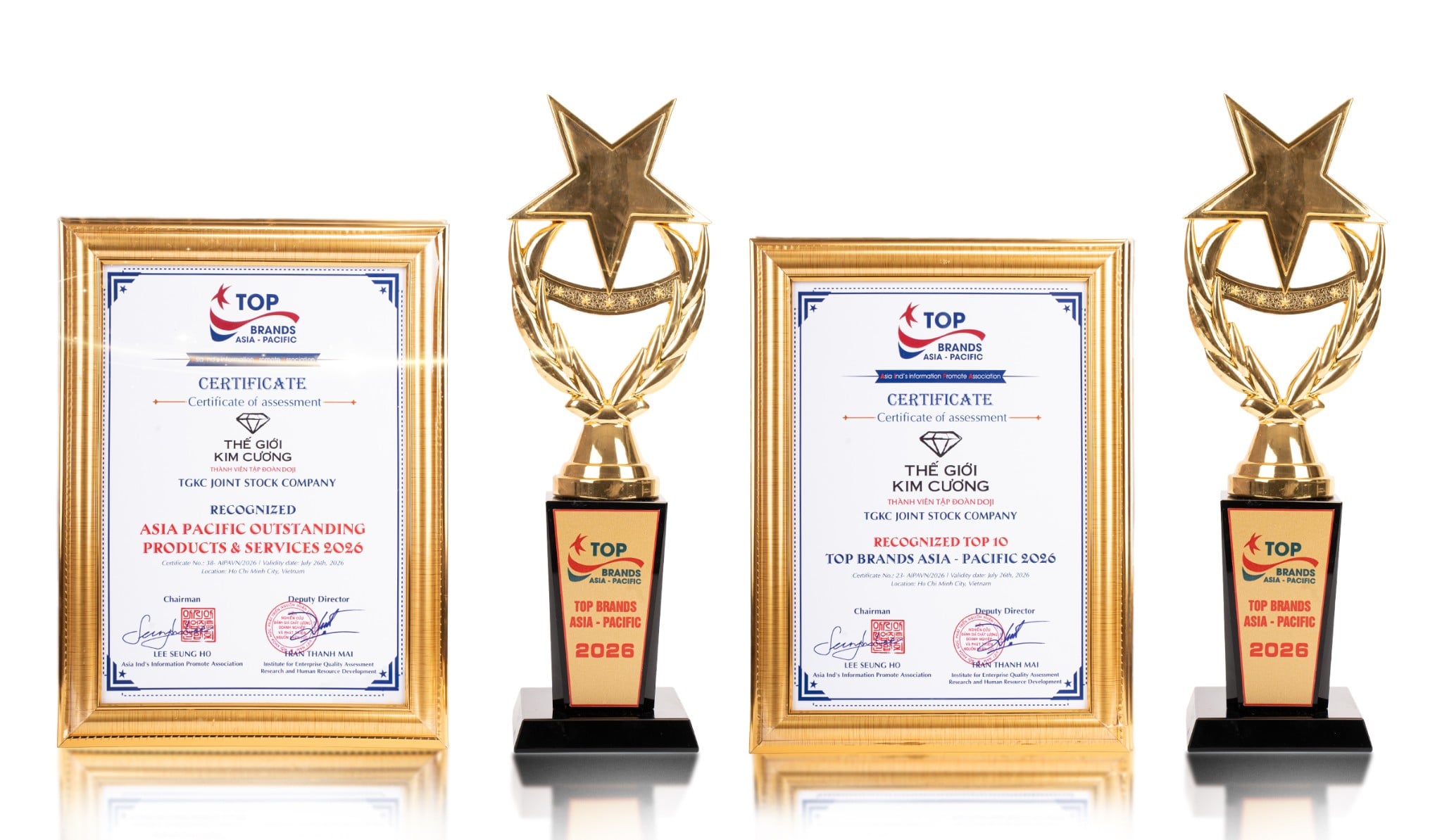 THẾ GIỚI KIM CƯƠNG VINH DỰ ĐƯỢC XƯỚNG TÊN Ở 2 HẠNG MỤC DANH GIÁ TẠI CHƯƠNG TRÌNH THƯƠNG HIỆU HÀNG ĐẦU CHÂU Á – THÁI BÌNH DƯƠNG 2026