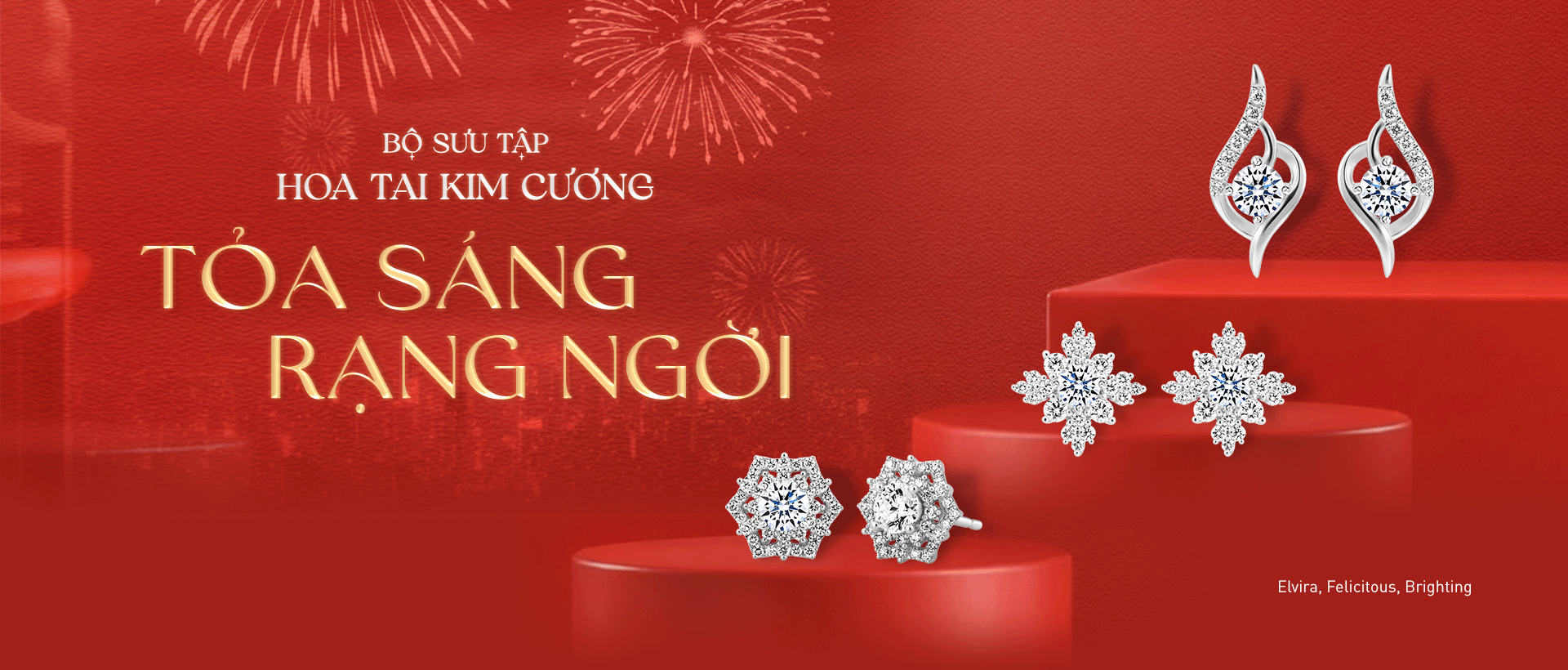 Hoa tai đính kim cương