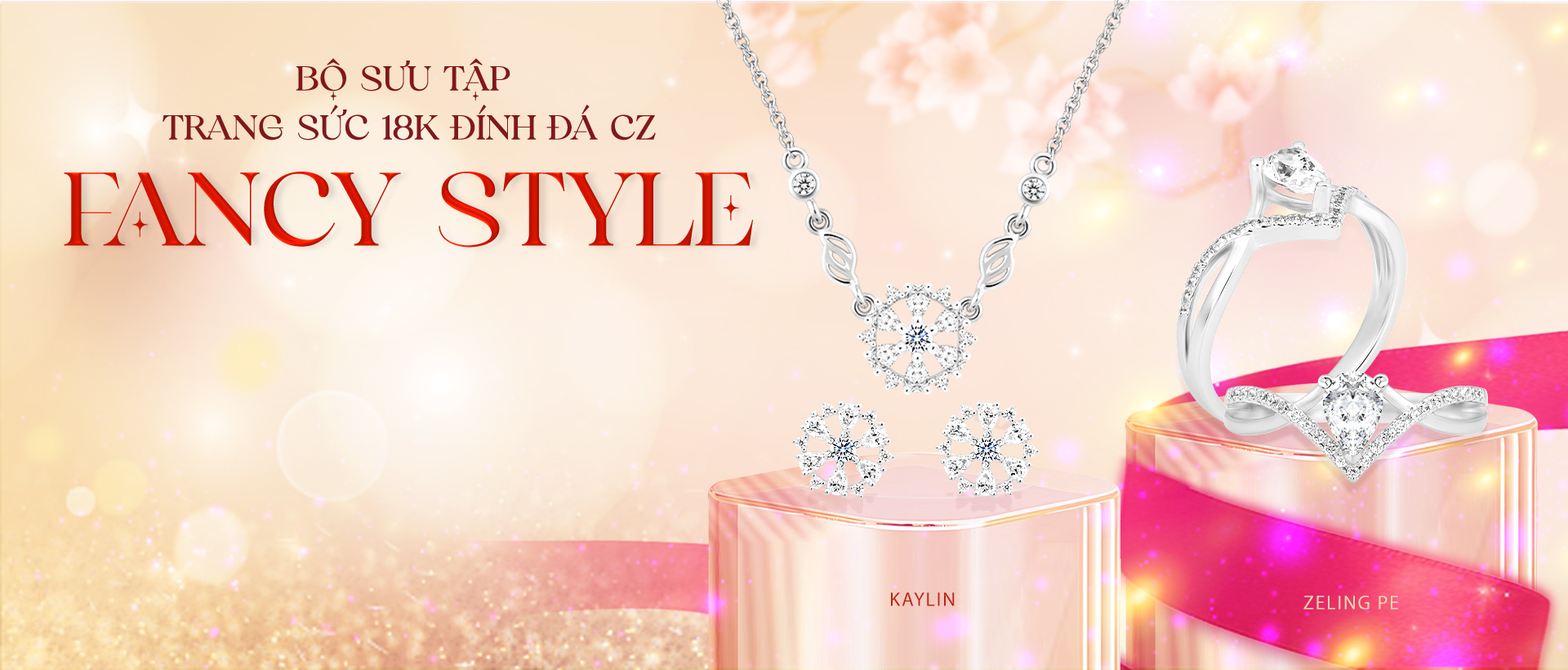 Trang Sức 18K Đính Đá CZ - Fancy Style