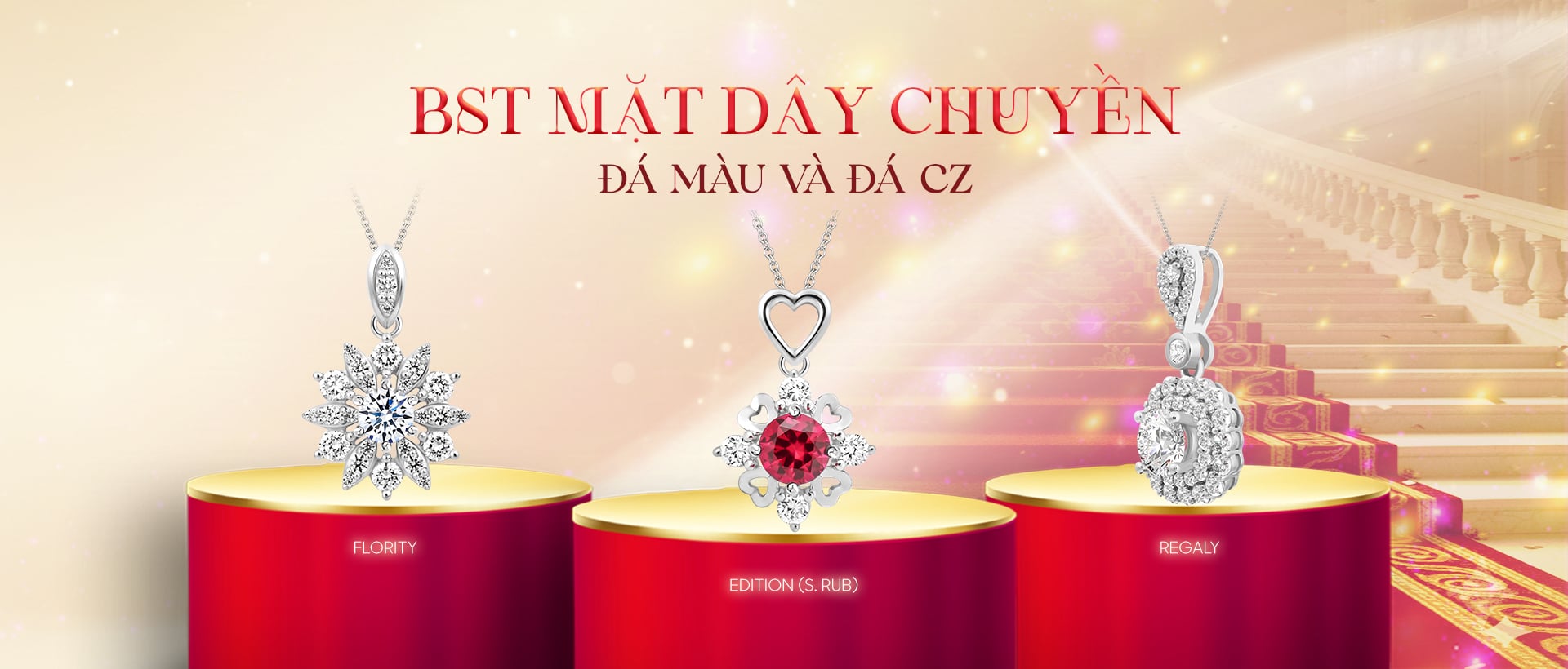 Mặt dây đính đá CZ và đá màu