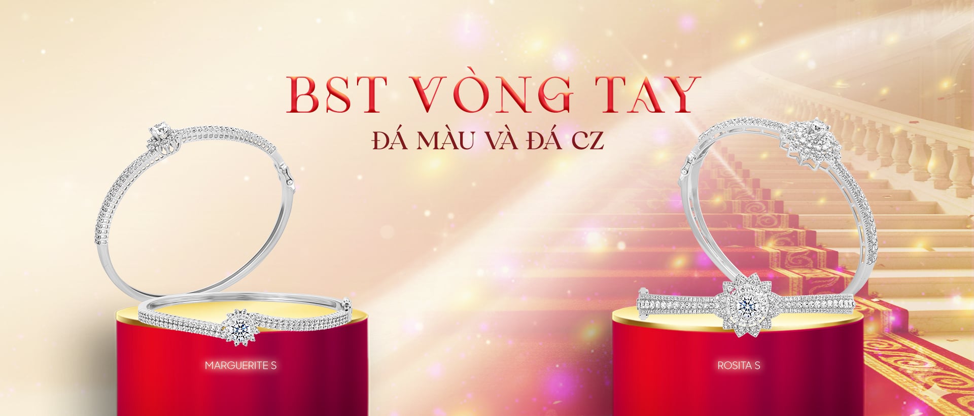 Vòng tay đính đá CZ và đá màu