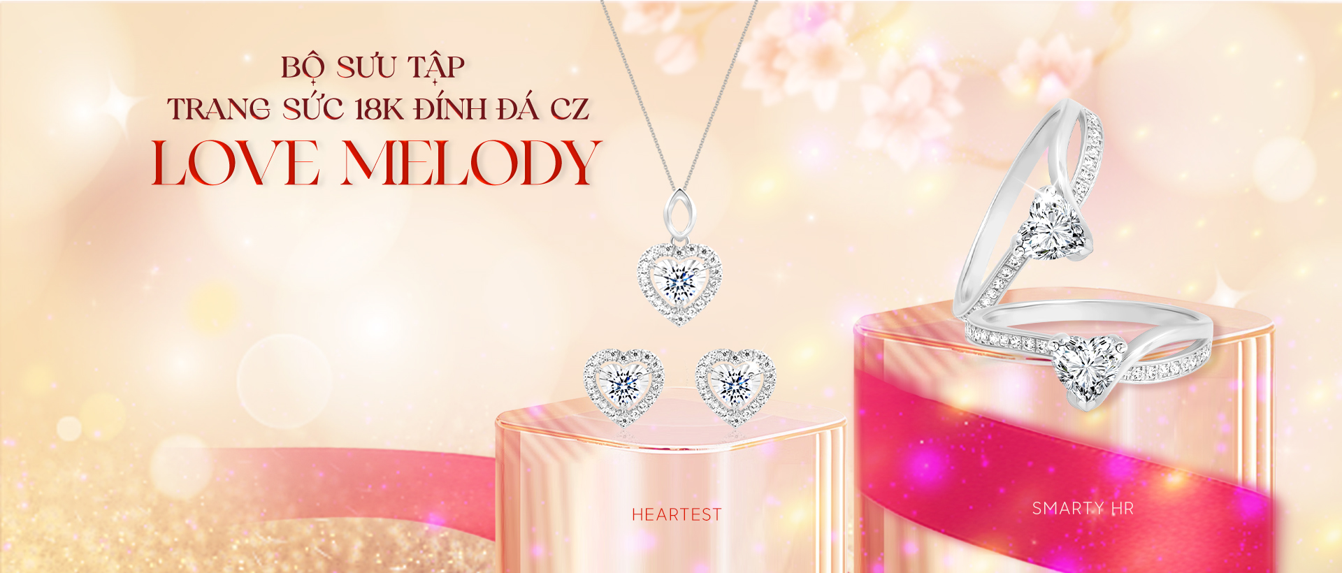 Trang Sức 18K Đính Đá CZ - Love Melody
