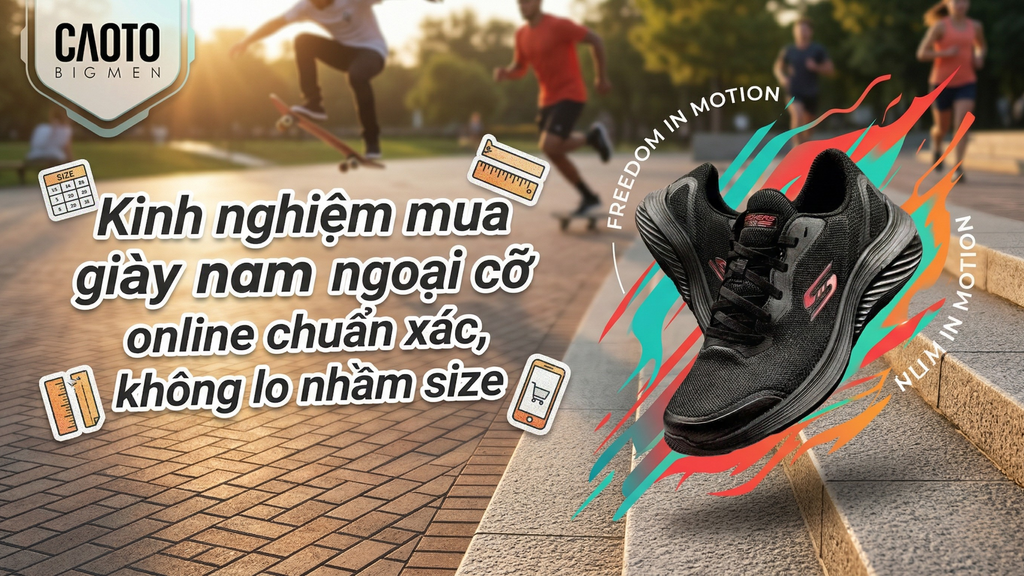 Kinh nghiệm mua giày nam ngoại cỡ online chuẩn xác, không lo nhầm size