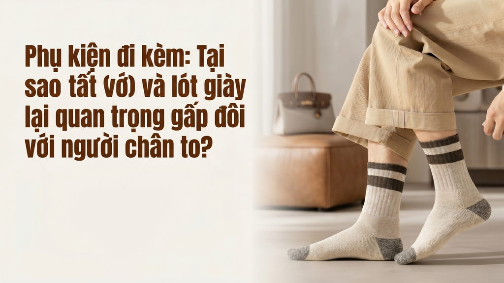 Tại sao tất và lót giày quan trọng gấp đôi với người chân to? Giải pháp cho nam mập