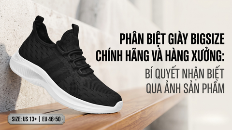 Cách phân biệt giày Bigsize chính hãng và hàng xưởng qua ảnh sản phẩm