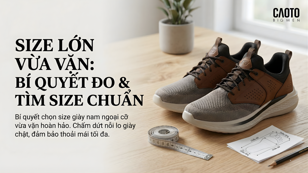 Hướng Dẫn Cách Đo Form Chân & Bảng Size Giày Nam Chuẩn Nhất Cho Người Ngoại Cỡ