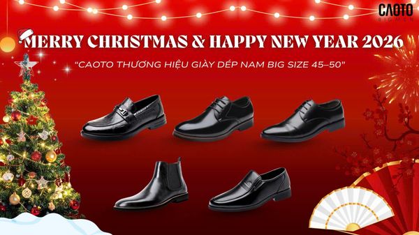 Top 5 Mẫu Giày Diện Tiệc Giáng Sinh và Năm Mới Sang Trọng Cho Quý Ông Big Size (2026)