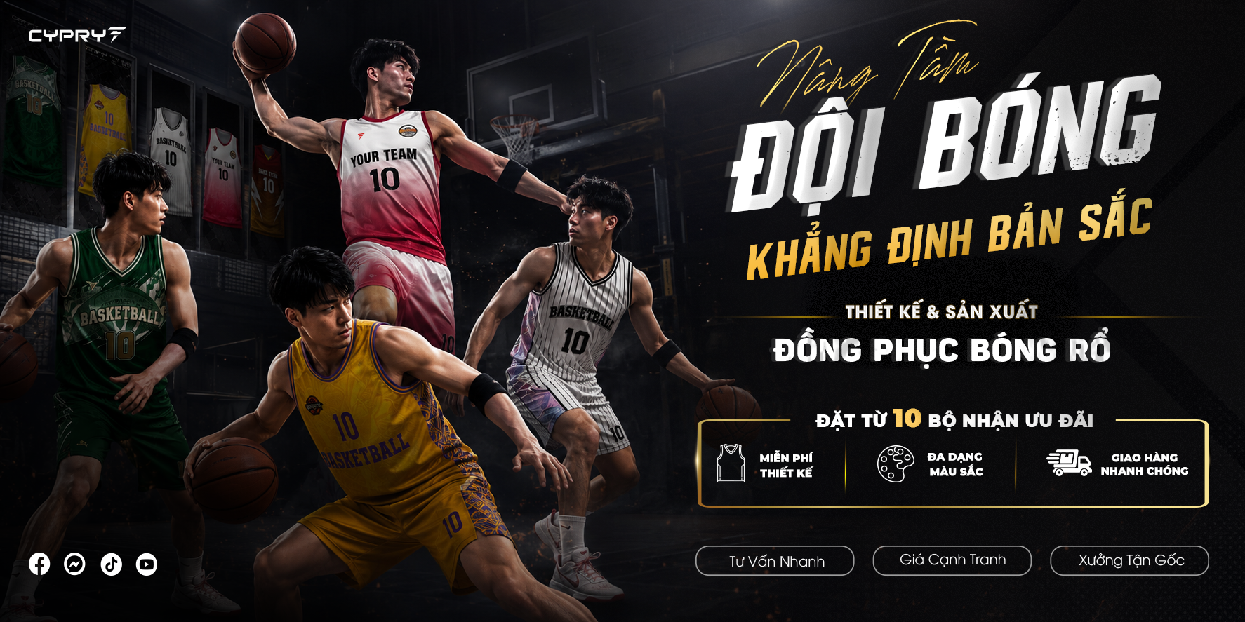 ĐỒNG PHỤC BÓNG RỔ THIẾT KẾ – KHẲNG ĐỊNH BẢN SẮC ĐỘI BÓNG 🏀