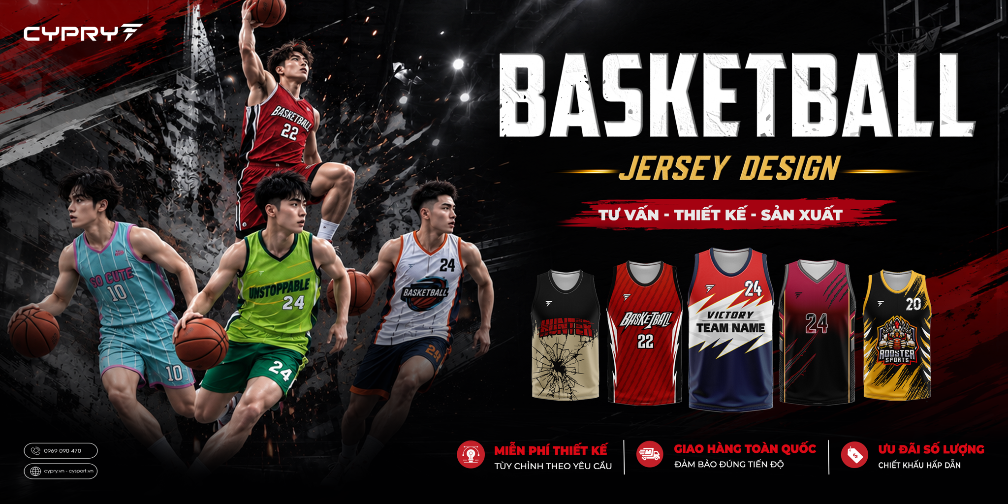 THIẾT KẾ & SẢN XUẤT ĐỒNG PHỤC BÓNG RỔ THEO YÊU CẦU 🏀