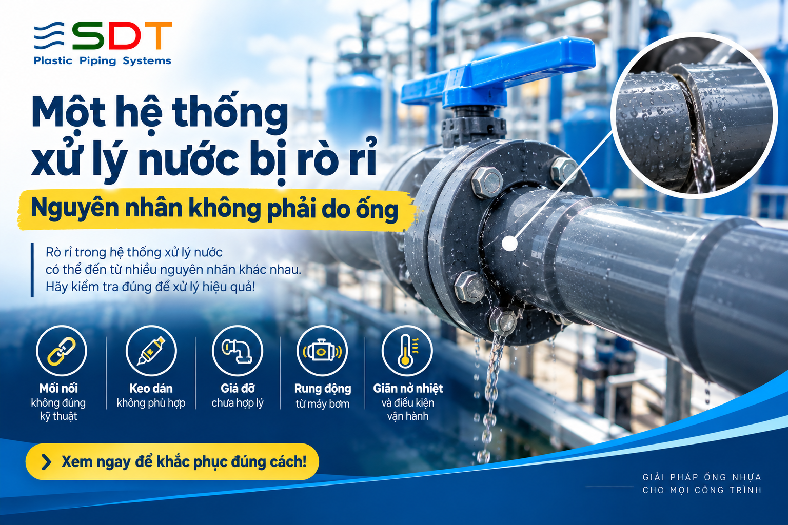 Một Hệ Thống Xử Lý Nước Bị Rò Rỉ – Nguyên Nhân Chưa Hẳn Là Do Ống