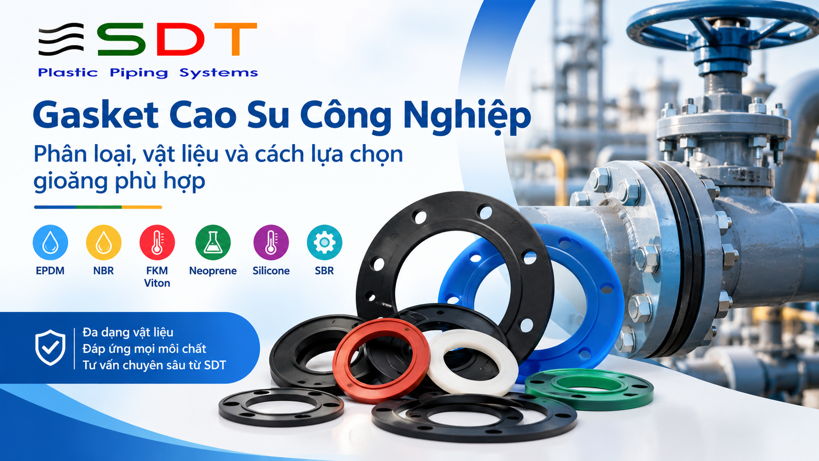 Gasket Cao Su Công Nghiệp – Phân Loại, Vật Liệu Và Cách Lựa Chọn Gioăng Phù Hợp
