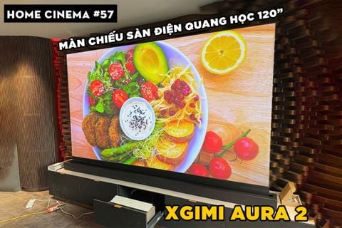 SETUP HOME CINEMA VỚI XGIMI AURA VÀ MÀN CHIẾU SÀN ĐIỆN QUANG HỌC 120 INCH