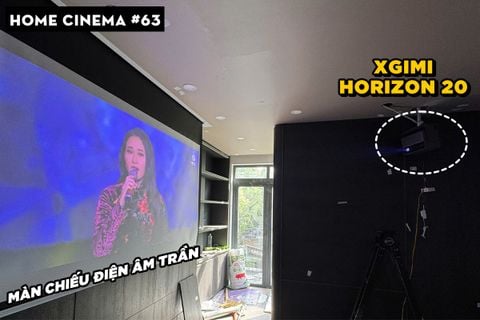 SETUP HOME CINEMA VỚI XGIMI HORIZON 20 VÀ MÀN CHIẾU ĐIỆN ÂM TRẦN 100 INCH