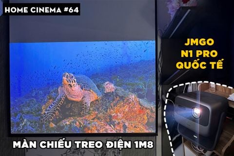 SETUP HOME CINEMA VỚI JMGO N1 PRO QUỐC TẾ VÀ MÀN CHIẾU ĐIỆN 1M8