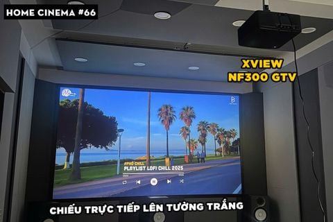 SETUP HOME CINEMA VỚI XVIEW NF300 GTV CHIẾU TRỰC TIẾP LÊN TƯỜNG