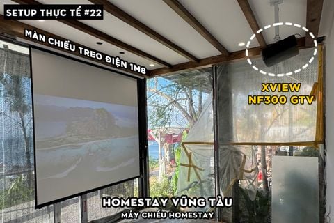 LẮP ĐẶT XVIEW NF300 GTV VÀ MÀN CHIẾU ĐIỆN 1M8 CHO 11 PHÒNG HOMESTAY VŨNG TÀU