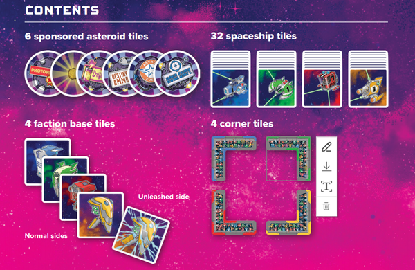 Thành phần board game Light Speed Arena