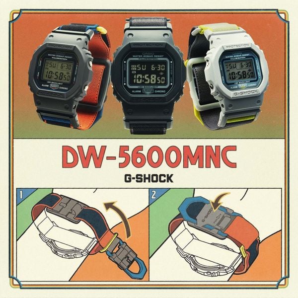 G-SHOCK ICONIC DW-5600MNC – Sự “tái sinh” ấn tượng mang thiết kế vuông kinh điển cùng trải nghiệm đeo linh hoạt hơn