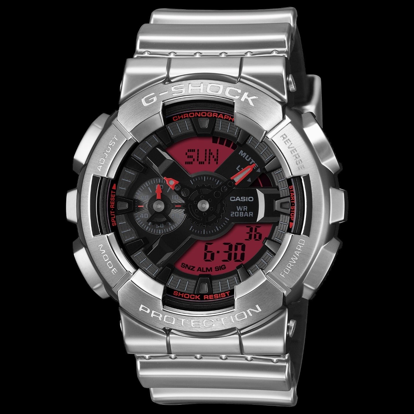G-SHOCK FINE METALLIC – Viền thép & Màn hình LCD đỏ tạo khác biệt