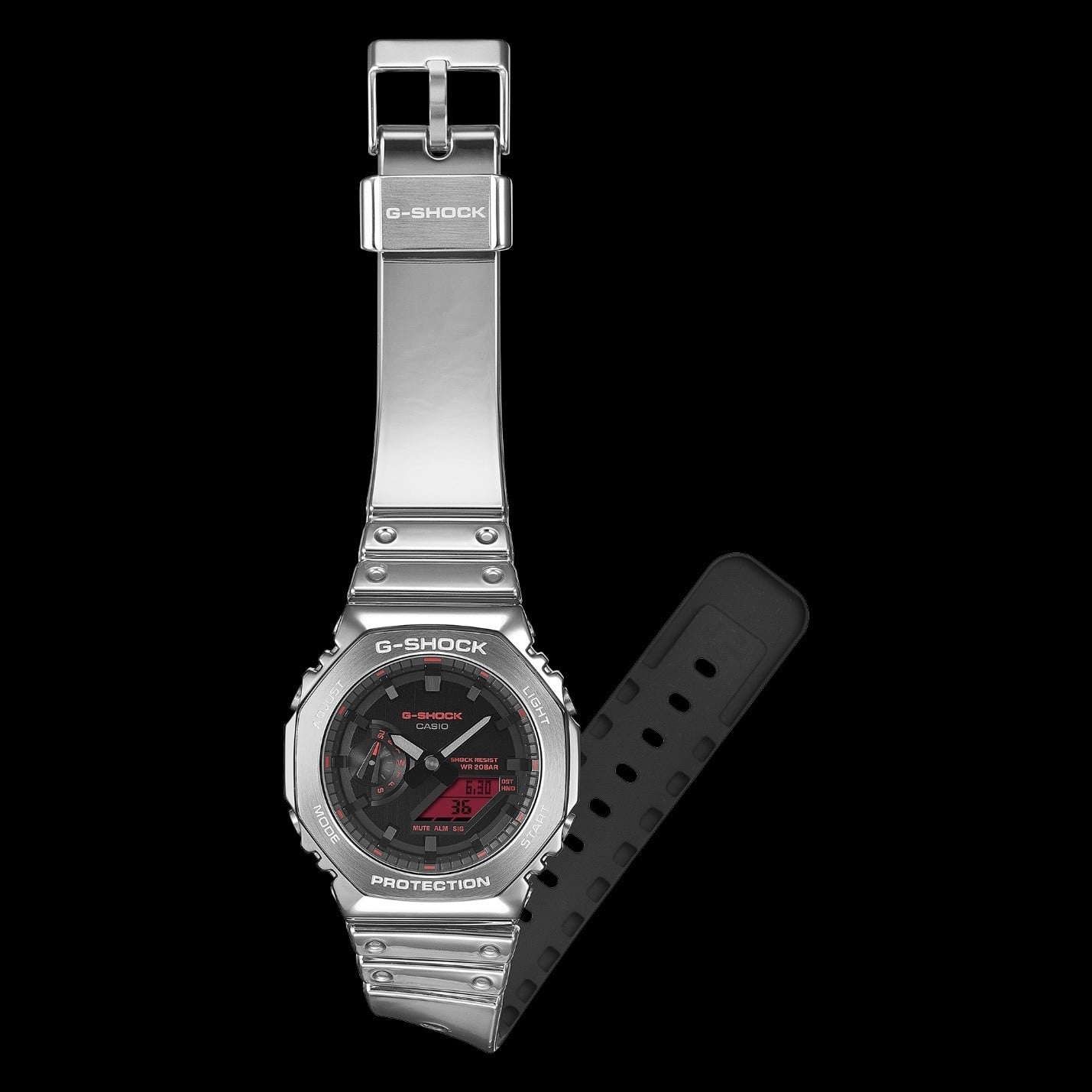 G-SHOCK FINE METALLIC – Viền thép & Màn hình LCD đỏ tạo khác biệt