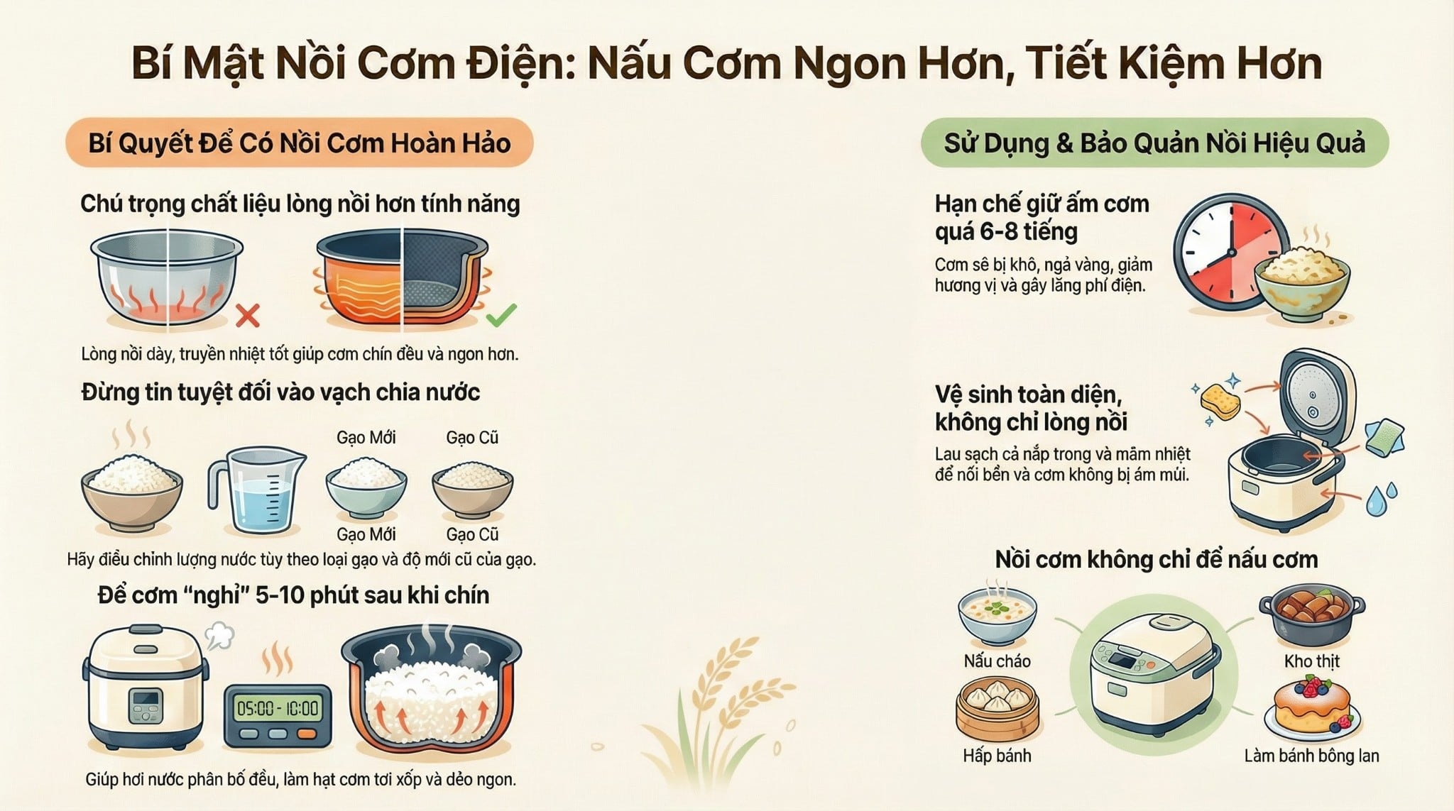 6 Sự Thật Về Nồi Cơm Điện: Ai Cũng Ước Biết Sớm Hơn Để Cơm Ngon, Bớt Tốn Điện